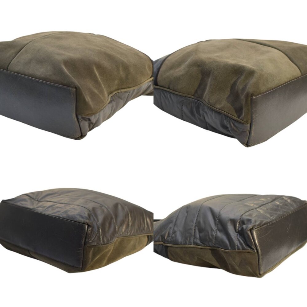 Moncler A Porter Gray Leather Suede Tote Handbag Shoulder bag - Picture 5 of 9